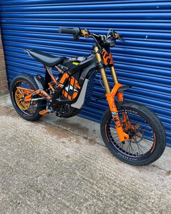 Introducing the orange 2023 surron light bee for sale — a limited edition electric bike that fuses raw power with custom style. Built for thrill-seekers,