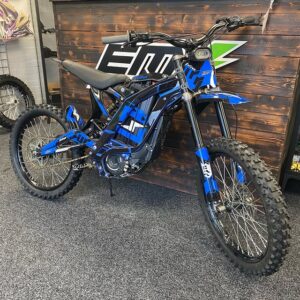 Get ready to rip trails in silence with this blue 2021 surron light bee x2 for sale – a rugged, agile, and eco-friendly electric dirt bike built for riders
